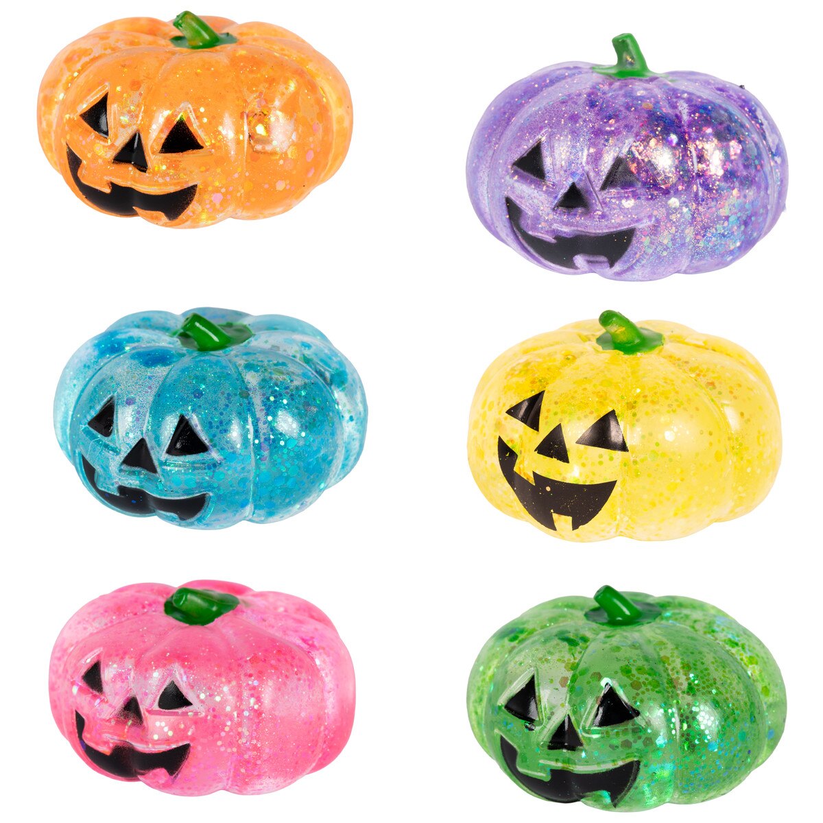 a group of pumpkins with different colors
