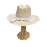 White Palm Hat | Blue Stitching