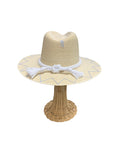 White Palm Hat | Blue Stitching
