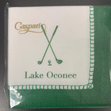 Golf Clubs with Lake Oconee Emerald Green Cocktail Napkin
