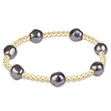 Admire Pearl Dark Grey 3mm Gold 
Bracelet-E Newton-BADPEDKG3G