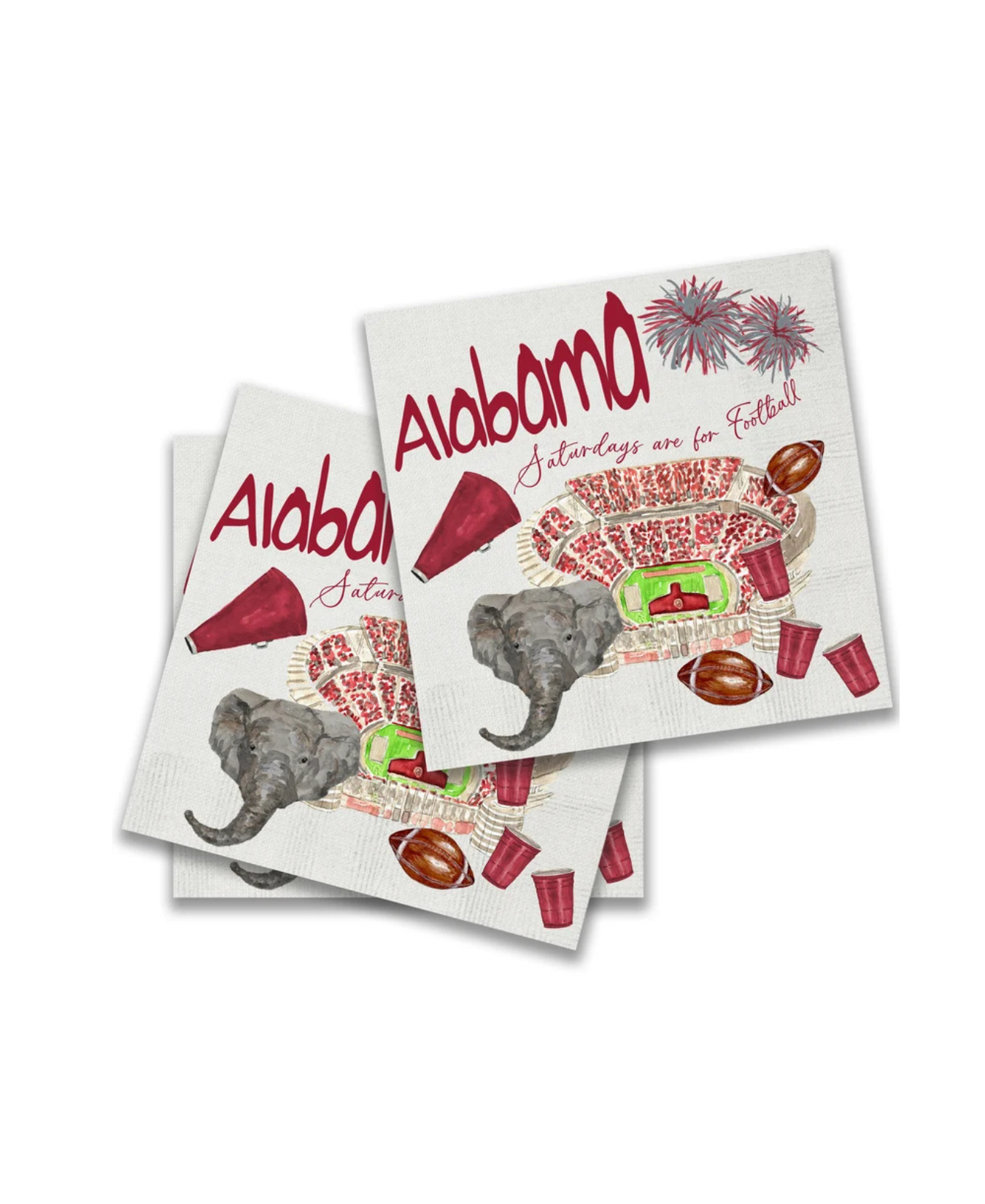 Alabama_Football_Pattern_Cocktail_Napkin-French Graffiti-PCK1120