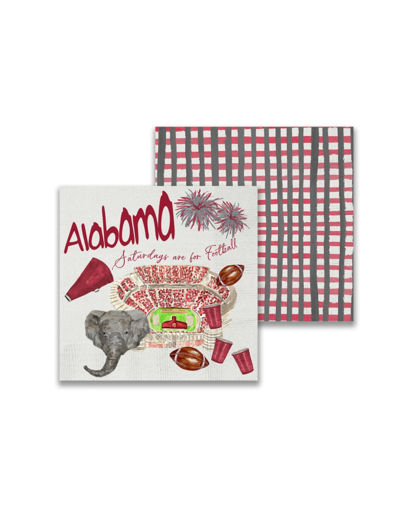 Alabama_Football_Pattern_Cocktail_Napkin-French Graffiti-PCK1120