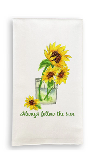 Sunflowers In Cup Dish Towel