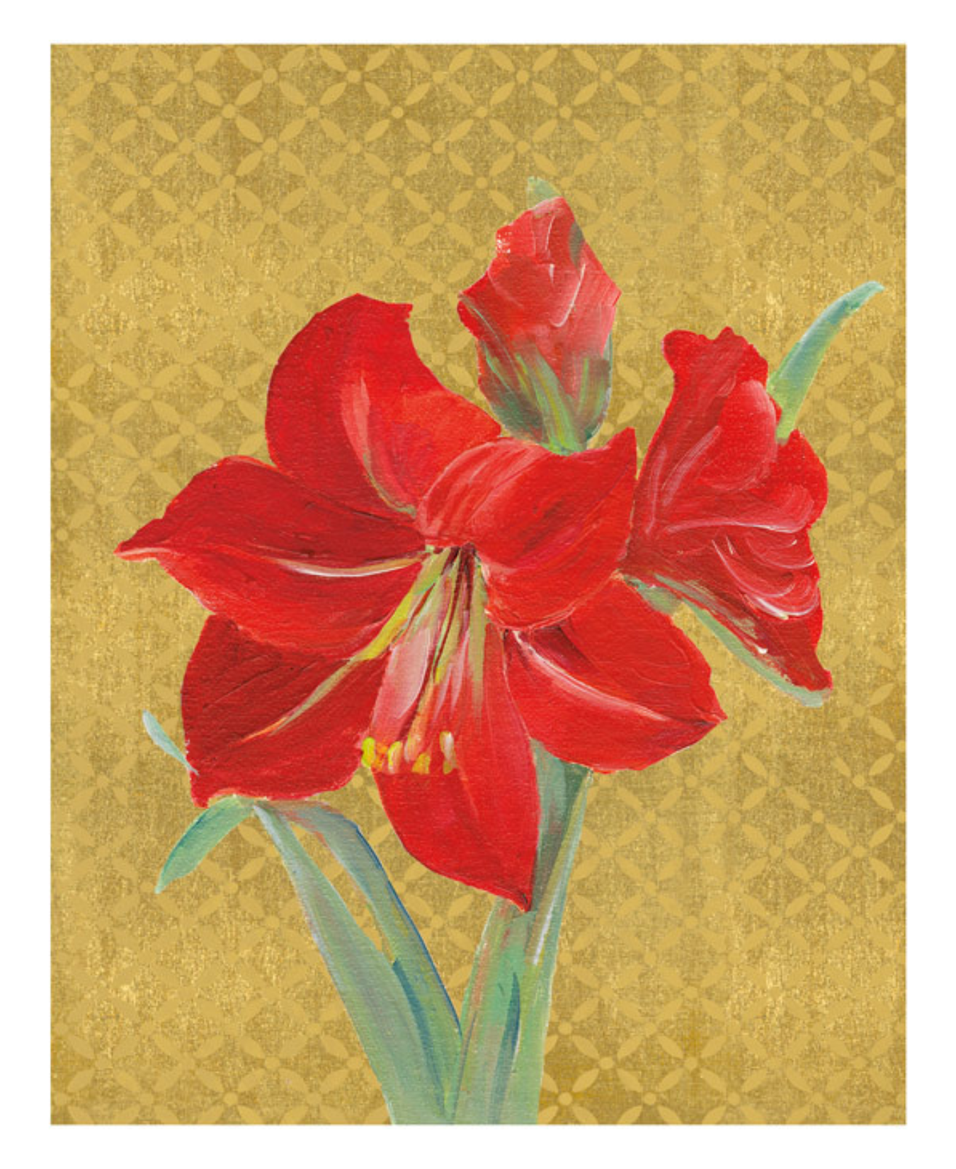 Amaryllis Illuminated Petite Boxed Christmas Cards - Includes 15 Cards & Envelopes_Caspari_106004-RED