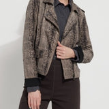 Amelia Moto Jacket / Smokey Taupe Snake