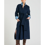 Amelie Long Line Shirt Dress French Navy Pincord-The Shirty Group