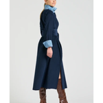 Amelie Long Line Shirt Dress French Navy Pincord-The Shirty Group