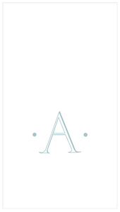 Paper Linen Boxed Guest Towel - Antique Initial in Robin's Egg Blue