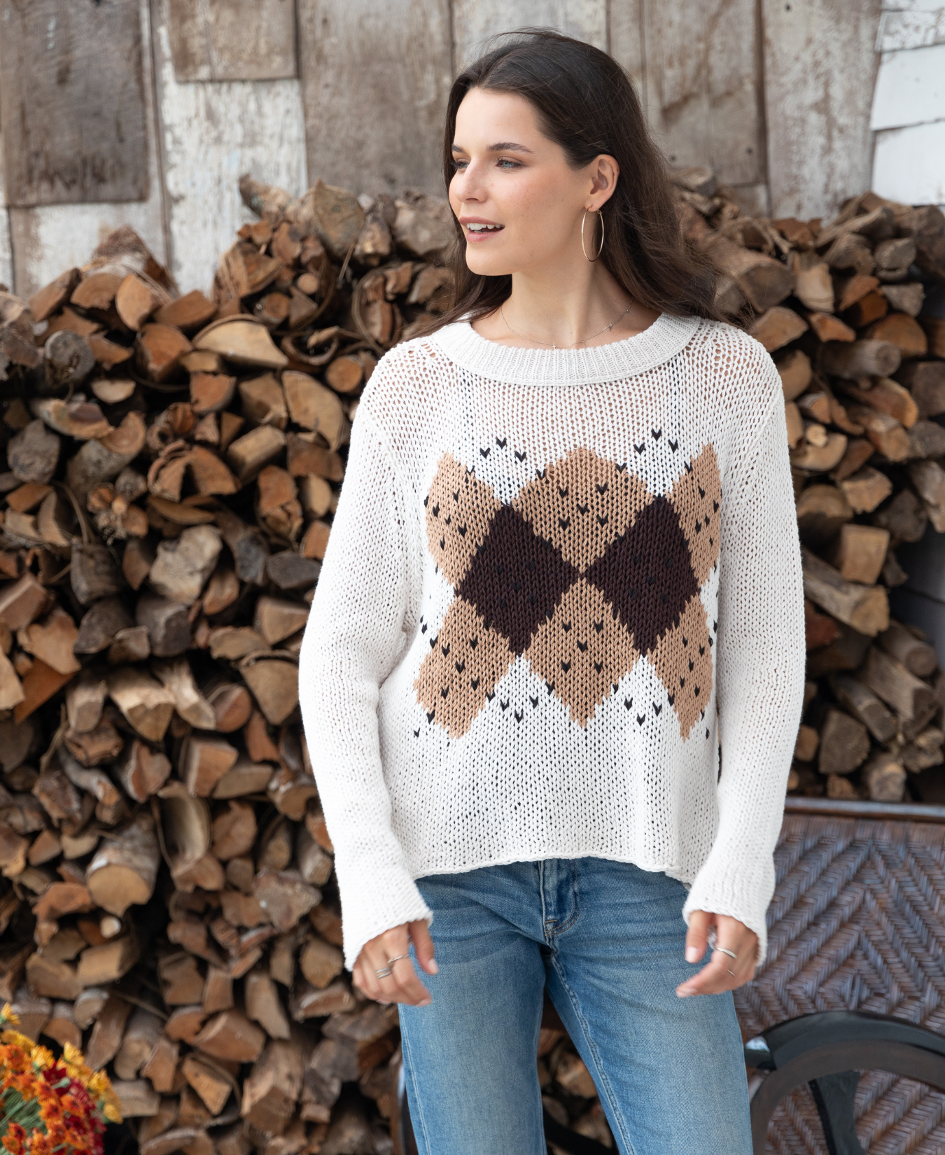 Argyle Vest Chunky Sweater_Wooden Ships_K57Y2W181