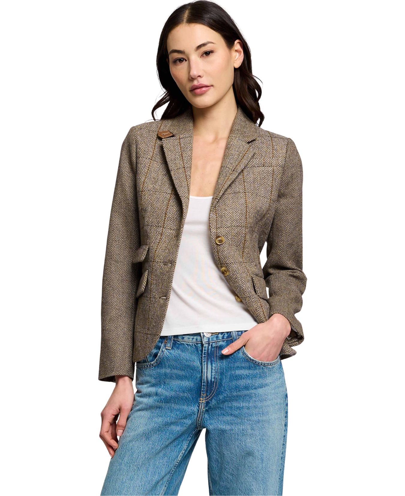 Asher Mixed Plaid Riding Jacket-CentralParkWest-CF26-20342W