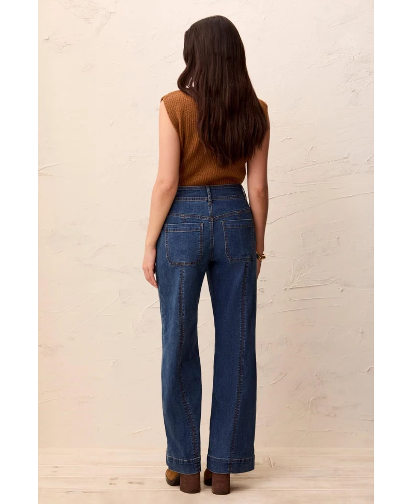 Audry Hugging Wide Denim Trouser-Tribal-6232O-2020