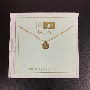 eGirl 14" Gold Necklace - Be You - Small Gold Disc