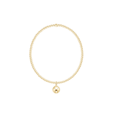 Classic Gold 2mm Bracelet - Classic Gold 8mm Charm