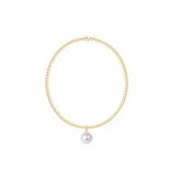Classic Gold 2mm Bracelet - Classic Pearl 8mm Charm