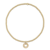 egirl classic gold 2mm bead bracelet – love small gold disc
