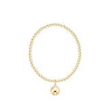 Classic Gold 3mm Bracelet - Classic Gold 10mm Charm