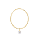 Classic Gold 3mm Bracelet - Classic Pearl 10mm Charm