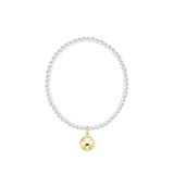 Classic Mixed Metal 3mm Bracelet - Classic Gold 10mm Charm