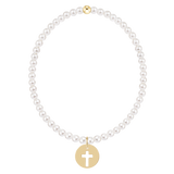 egirl classic pearl 3mm bracelet - blessed gold disc