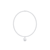 Classic Sterling 2mm Bracelet - Classic Sterling 8mm Charm