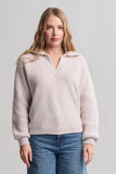 CozyChic Dolman Sleeve Collared Pullover | Stone