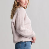 CozyChic Dolman Sleeve Collared Pullover | Stone