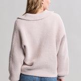 CozyChic Dolman Sleeve Collared Pullover | Stone