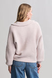 CozyChic Dolman Sleeve Collared Pullover | Stone