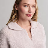 CozyChic Dolman Sleeve Collared Pullover | Stone