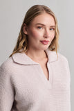 CozyChic Dolman Sleeve Collared Pullover | Stone