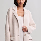 CozyChic Rib Oversized Notch Collar Blazer