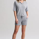 CCUL Contrast Scallop Short Sleeve Short Set