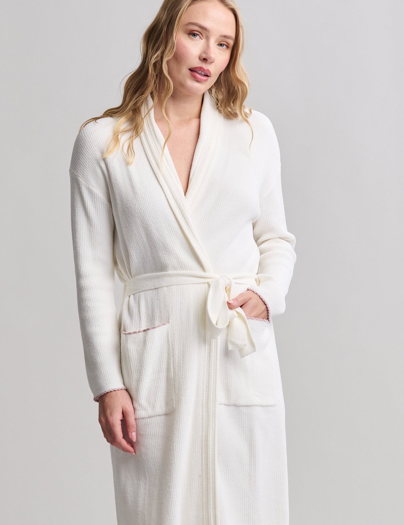 CCUL Contrast Scallop Ribbed Robe