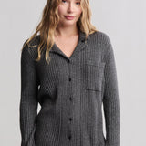 CCUL Lurex Rib Button Front Shirt