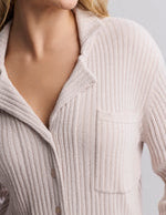 CCUL Lurex Rib Button Front Shirt