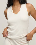 Barefoot Dreams Scallop V-Neck Tank | Sand Dune