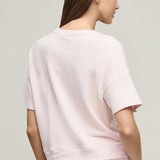Brushed Fleece Short  Sleeve Dropped Shoulder Pullover | Pink Sand