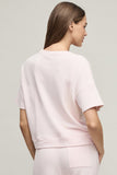 Brushed Fleece Short  Sleeve Dropped Shoulder Pullover | Pink Sand