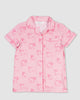 Bulldog Stare Button Up Sleep Shirt/Light Pink