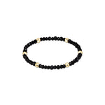 a black and gold beaded bracelet