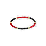 a black and red beaded bracelet