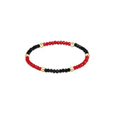 a black and red beaded bracelet