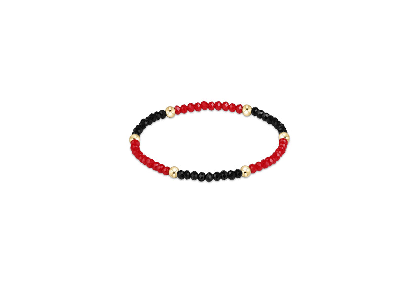a black and red beaded bracelet