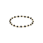a black and gold beaded bracelet