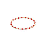 a red and gold beaded bracelet