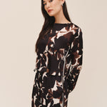 B20177-L48-304 - LONG SLEEVE BUTTON BACK TOP