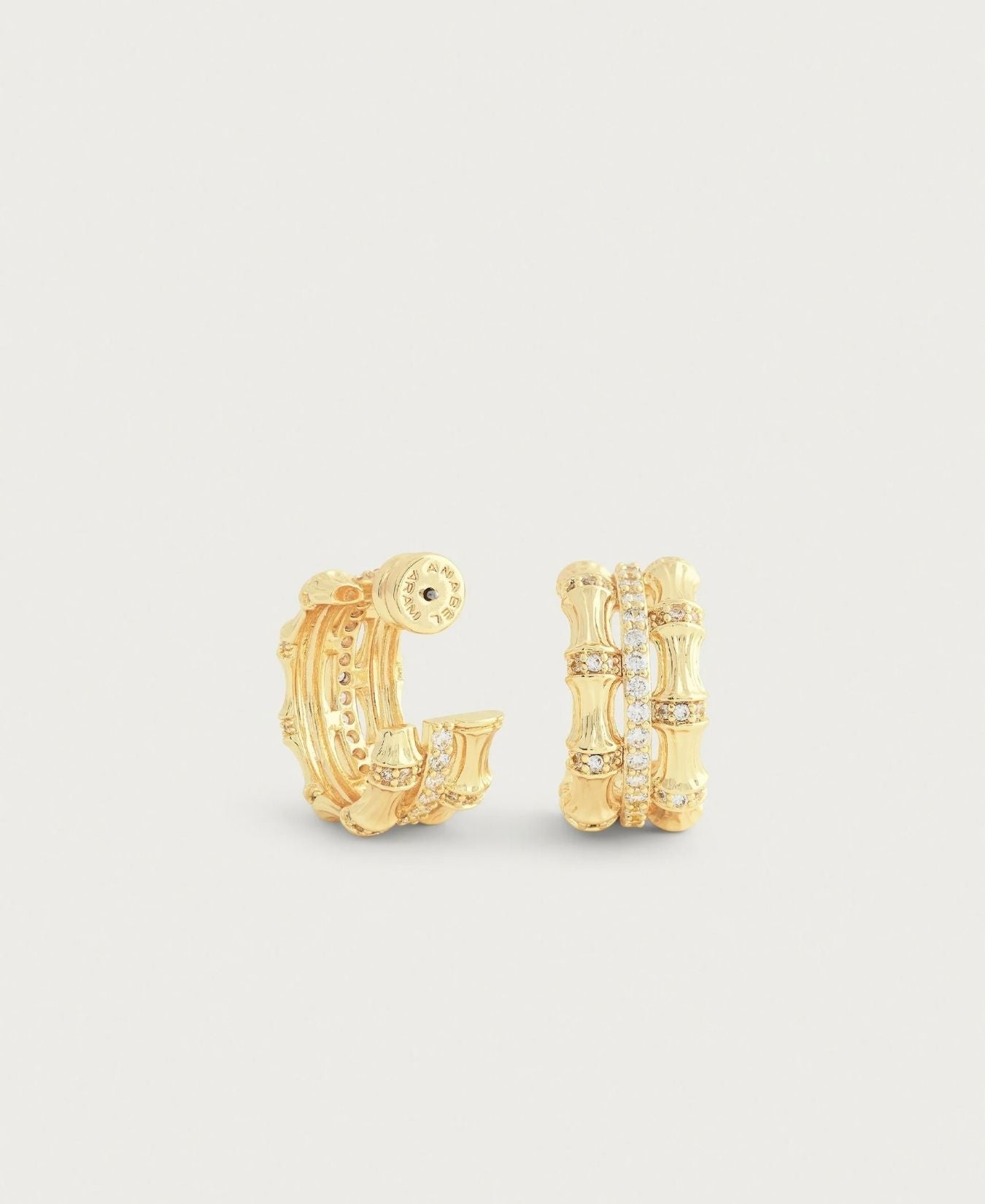 Bamboo Stacked Hoop Earrings-AnabelAram-14011117324