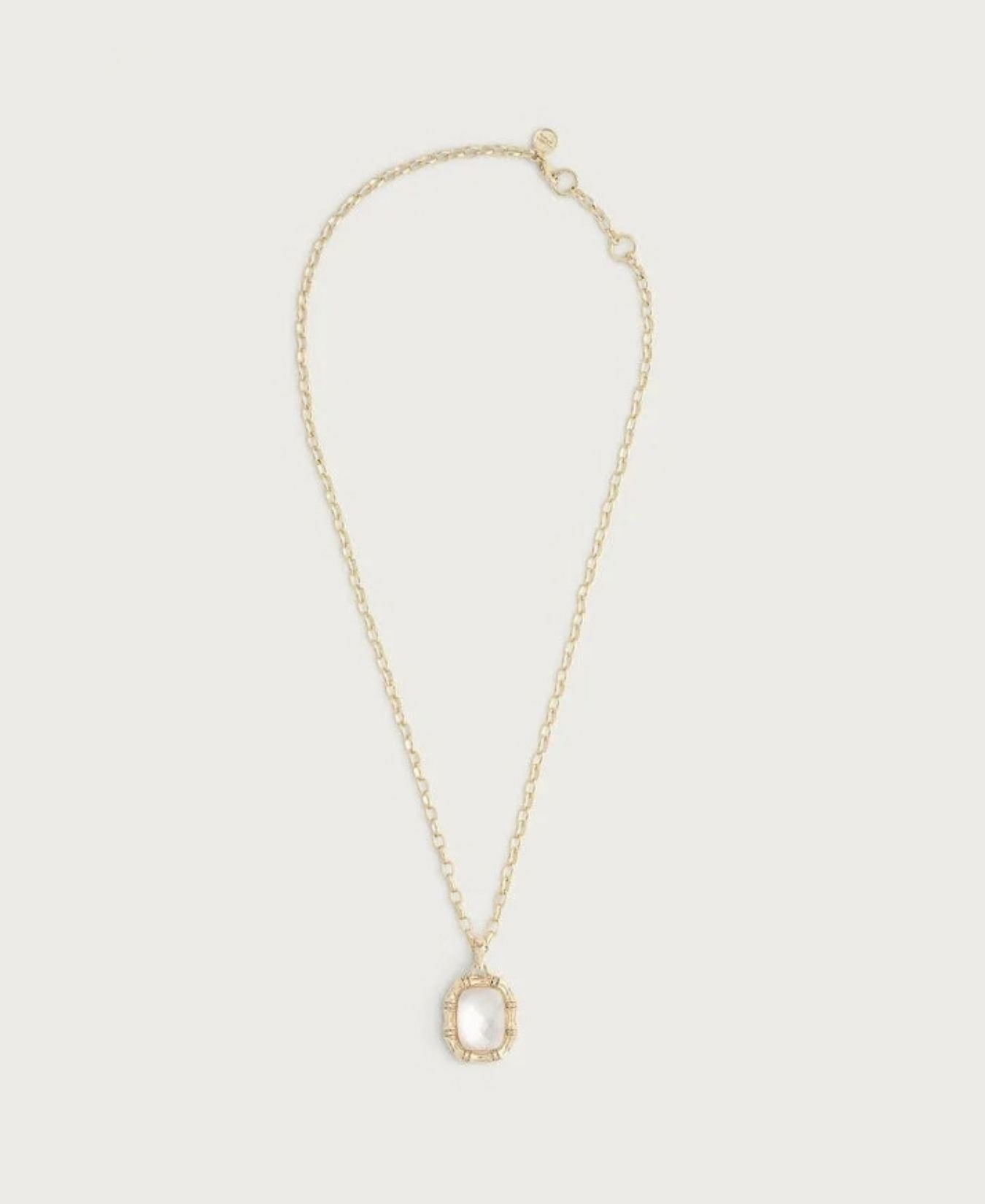 Bamboo With Stone Pendant Necklace-AnabelAram-13011109623
