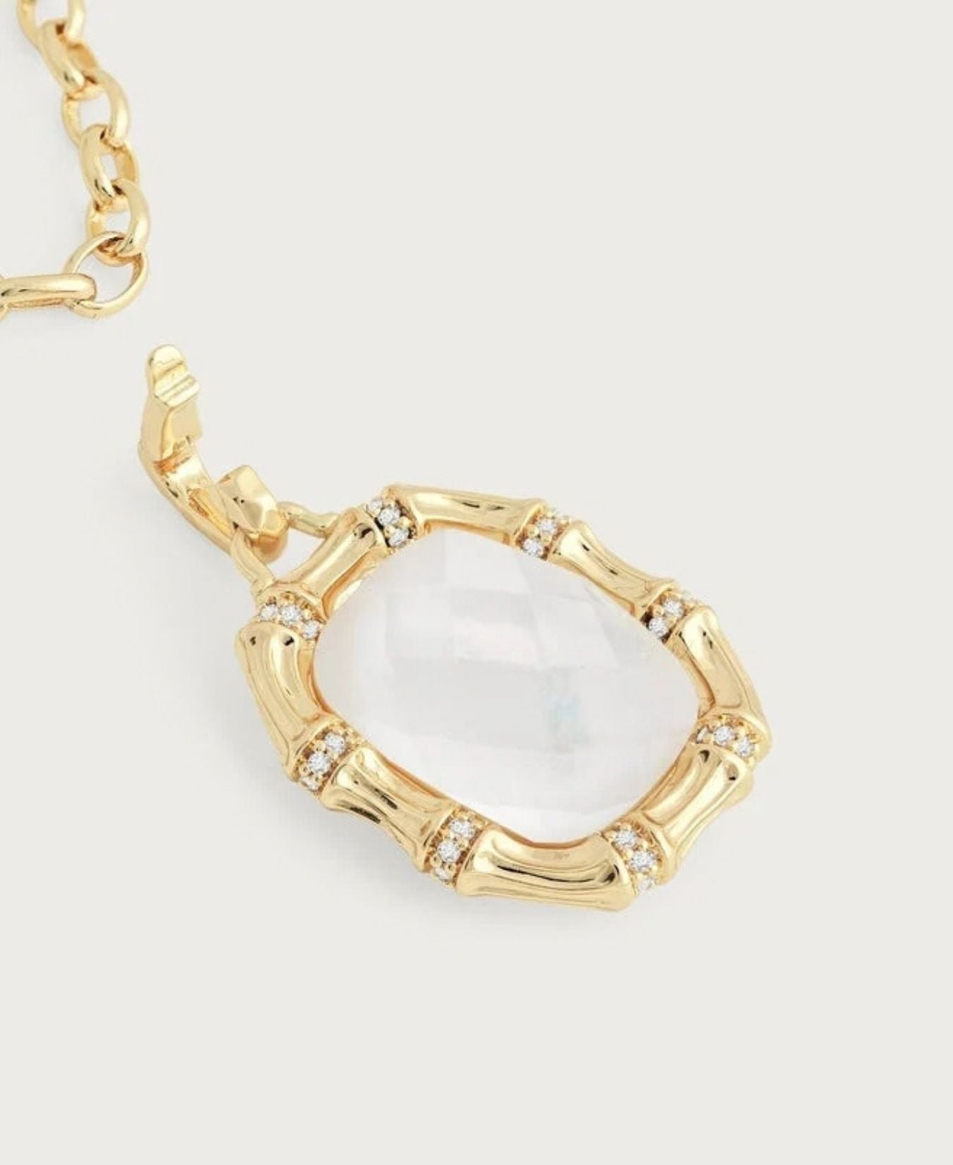 Bamboo With Stone Pendant Necklace-AnabelAram-13011109623